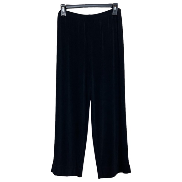 Chico's Pants - Chico’s Travelers Black Slinky Pull On Cropped Wide Leg Pants Size 2/Large